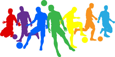 Soccer Football Players Men Silhouettes Concept