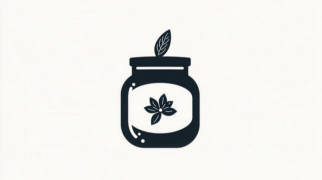 Elegant minimalist spice jar logo design featuring black and white elements with an emphasis on herbal branding aesthetics for culinary use