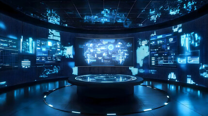 Virtual reality meeting room digital environment photo stock high-tech design innovative concept