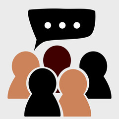 speech bubble with group icon vector illustration.