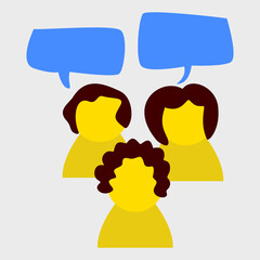 speech bubble with group icon vector illustration.