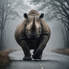 Fototapeta premium rhino in the wild