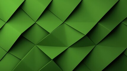 A green background with a lot of triangles. The triangles are all different sizes and are arranged in a way that creates a sense of movement and depth. Scene is one of energy and excitement