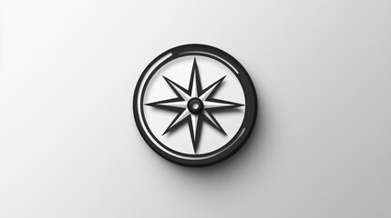 Eight-pointed star compass, navigation, neutral background, guidance concept