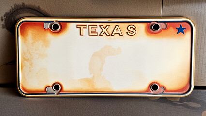 A Texas license plate featuring the word "Texas" prominently displayed