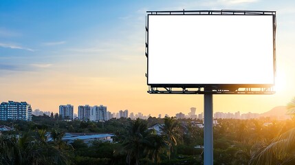 Fototapeta premium Empty Billboard at Sunset