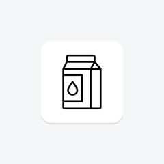 Milk line icon, vector, pixel perfect, illustrator file