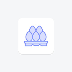 Eggs duotone line icon, vector, pixel perfect, illustrator file