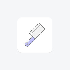 Butcher Knife lineal color icon, vector, pixel perfect, illustrator file