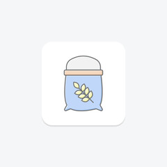 Flour lineal color icon, vector, pixel perfect, illustrator file