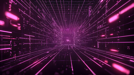 Obraz premium Dynamic cyberpunk digital grid wallpaper futuristic environment virtual reality concept tech background