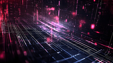 Obraz premium Dynamic cyberpunk inspired digital grid background wallpaper futuristic environment visual art perspective