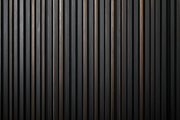 Obraz premium Vertical wooden slats in ebony arranged in a sleek high-gloss finish, creating a luxurious aesthetic.