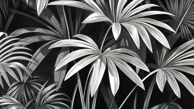 Gray tropical leaves background, natural design, for wallpaper or print, graphic illustration