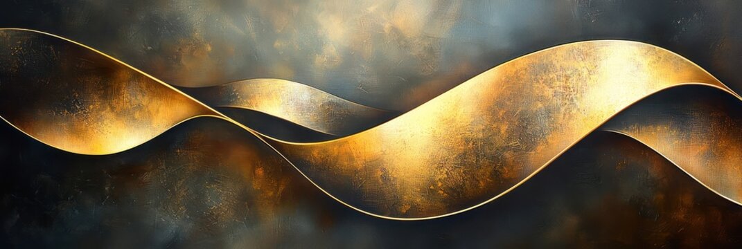 Elegant light painting in gold and bronze curves, set against a dusky backdrop.
