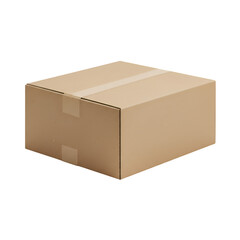 Closed Cardboard Box Package Delivery Shipping Brown Cargo Goods Blank Sealed Parcel Design Mockup  
