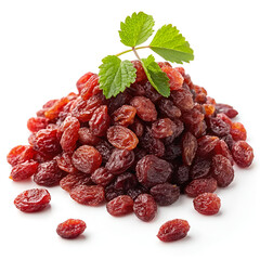 dried cranberries on white background