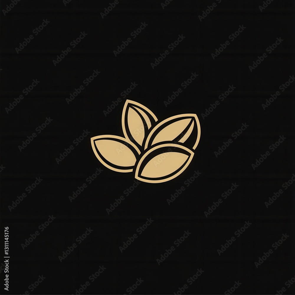 Leinwandbilder minimalist nut logo showcases modern abstract design featuring almond and walnut in elegant line art