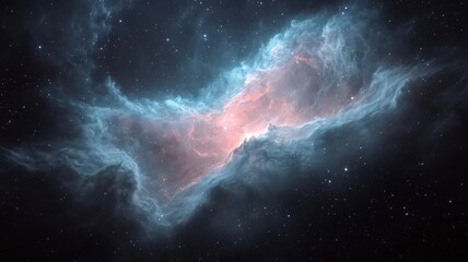 Fototapeta premium Celestial Nebula: Swirling Blue and Pink Cosmic Clouds