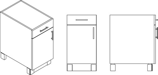 vector illustration sketch design interior furniture cabinet