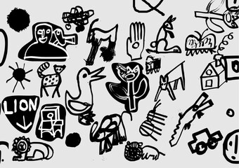 Symbolic image of various symbols and signs