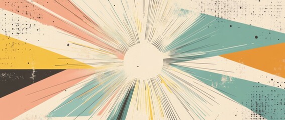 Vibrant abstract artwork showcasing dynamic lines and patterns in warm and cool tones