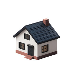 A modern house with solar panels, showcasing sustainable architecture and energy efficiency in a contemporary style.