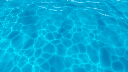 Obraz premium Shimmering Azure Waters: A captivating view of clear, blue water, the sunlight dancing upon the surface, creating an ethereal and inviting atmosphere.