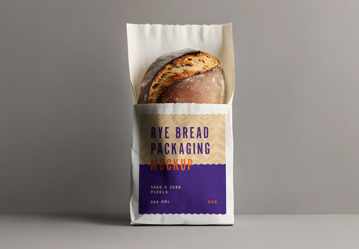 Rye Bread Bag Packaging Mockup for Design and Branding Projects