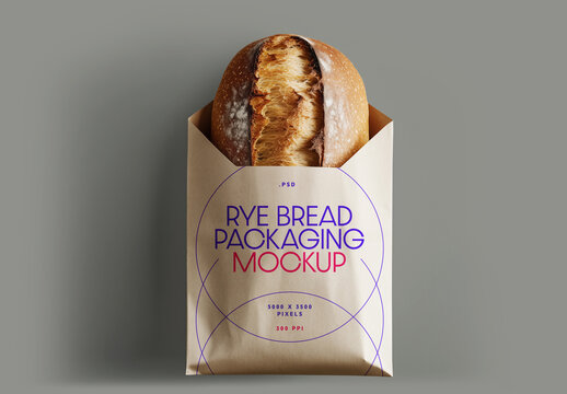 Rye Bread Bag Packaging Mockup for Design and Branding Projects