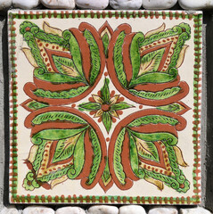 Traditional ceramic tile for the stove