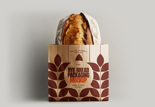 Rye Bread Bag Packaging Mockup for Design and Branding Projects