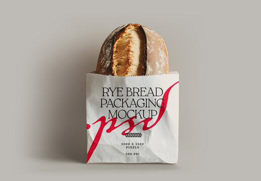Rye Bread Bag Packaging Mockup