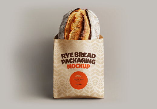 Rye Bread Bag Packaging Mockup for Design and Branding Projects