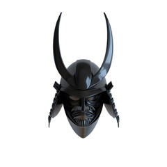 Obraz premium A striking illustration of a traditional samurai helmet showcasing intricate details and powerful symbolism.