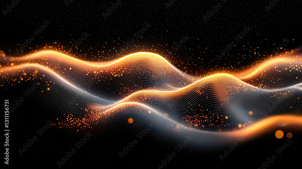 Fototapete Dynamic waves of light and color create mesmerizing visual effect