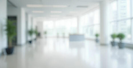 empty white business office with blurred background	
