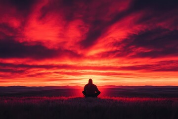 Fototapeta premium Sunrise Meditation on Prairie