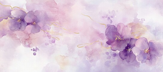 A soft watercolor background with delicate pastel pink and lavender hues