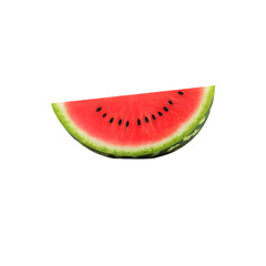 Fresh and juicy watermelon slice with vibrant red color and black seeds, perfect for summer refreshment.