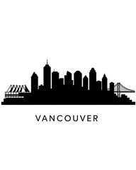Naklejka premium Vanvouver skyline silhouette