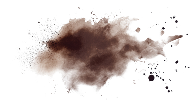 Black Ink Splat Grunge Background with Paint Splashes and Texture