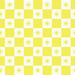 Seamless pattern with yellow suns