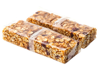 Two delicious granola bars, perfect for a healthy snack or energy boost, wrapped neatly for convenience.