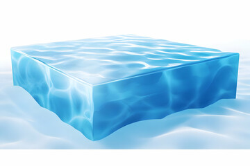 Obraz premium 3D Rendering Of A Blue Water Cube Abstract Backgrounds Design