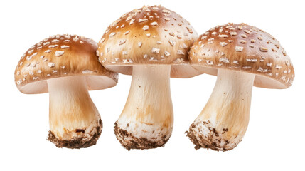 Obraz premium Fresh edible mushrooms isolated on a white background