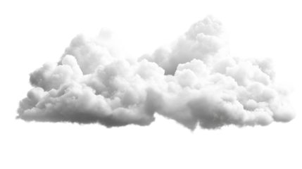 White fluffy clouds and wisps of smoke in the bright blue sky