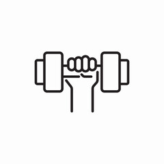 Dumbbell fitness strength icon vector sign