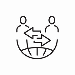 Global people network icon vector sign