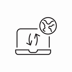 laptop globe icon vector sign
